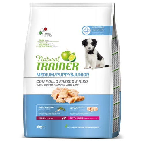 TRAINER Natural Briketi za stenad PUPPY&JUNIOR Piletina, Medium