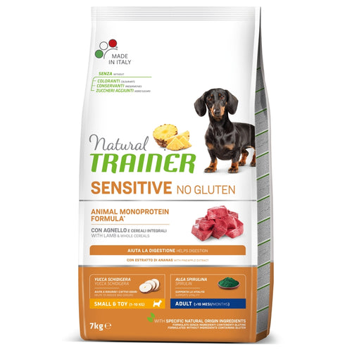 TRAINER Natural Sensitive NoGluten Small&Toy Jagnjetina, bez glutena, 7kg