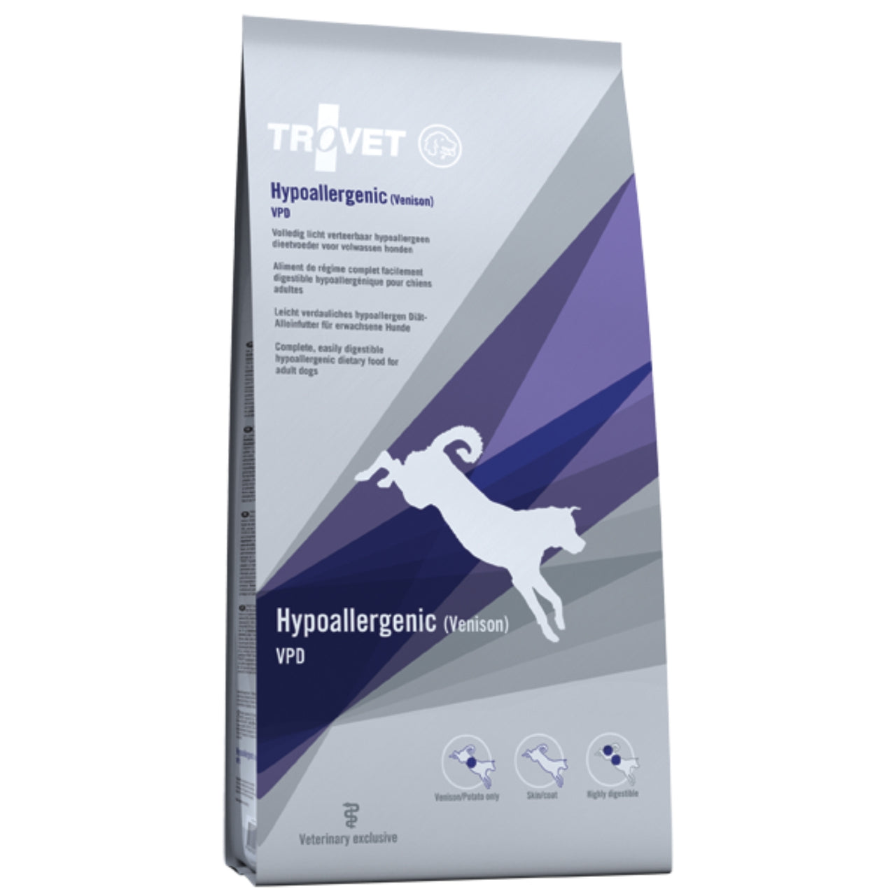 TROVET Dog Hypoallergenic, kod nepovoljnih reakcija na hranu, divljac