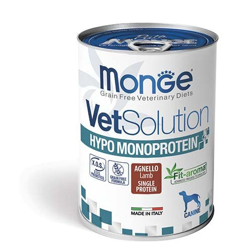 VET SOLUTION Monge Dog Konzerva Hypo Monoprotein, s jagnjetinom 400g