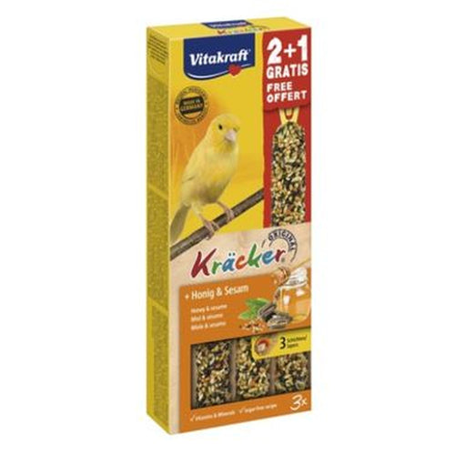 VITAKRAFT Kracker hrskavi stapici za kanarince, med i susam, 80g 2+1 gratis