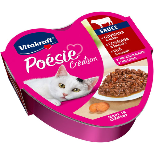 VITAKRAFT Poesie Creation, govedina i sargarepa u socnom sosu, za macke, 85g
