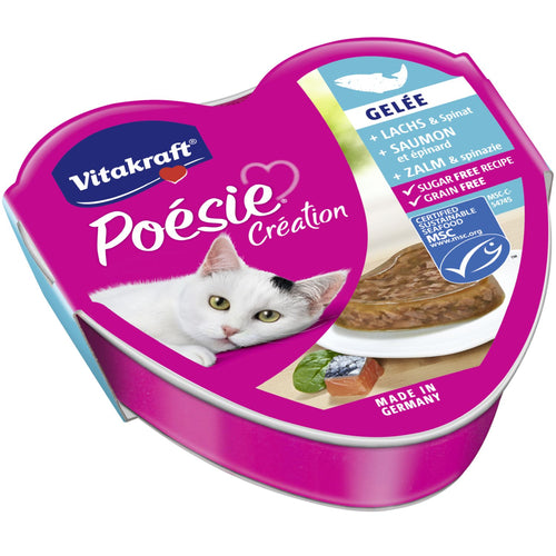 VITAKRAFT Poesie Creation, losos i spanac u ukusnom zeleu, za macke, 85g