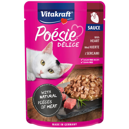 VITAKRAFT Poesie Delice, pileca srca u socnom sosu, za macke, 85g