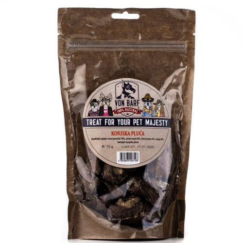 Von BARF Horse Lungs, zvakalica za pse, od konjskih pluca, 70g