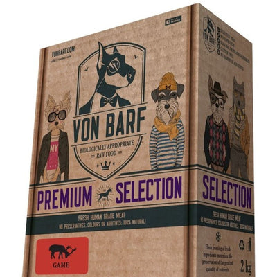 Von BARF Premium Selection, divljac, sirova zamrznuta hrana za pse, 8x250g 